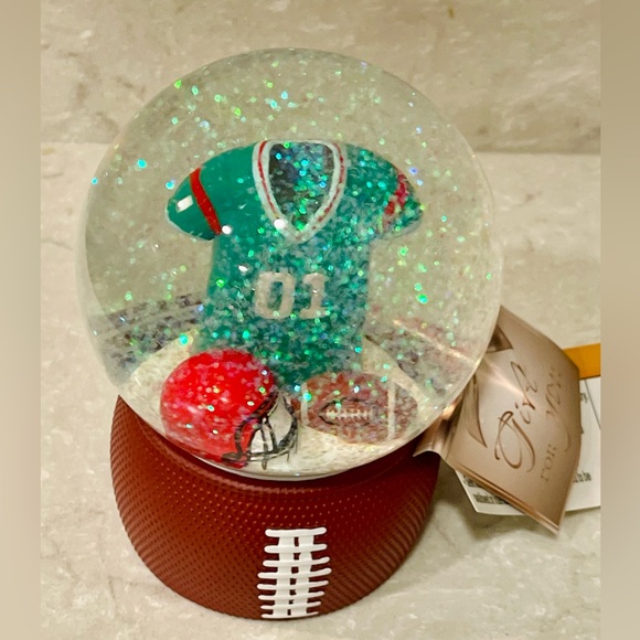 NEW Football snow globe, Jersey, helmet, football on football base! Great gift! - Picture 2 of 9